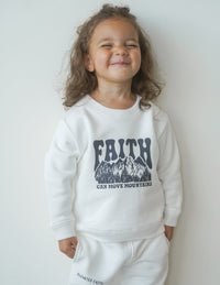 Faith Can Move Mountains Kids Crewneck Christian Sweatshirt