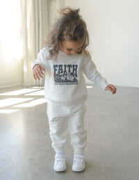 Faith Can Move Mountains Kids Crewneck Christian Sweatshirt