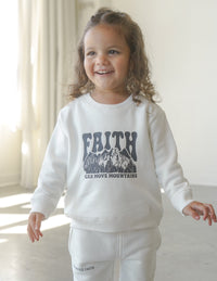 Faith Can Move Mountains Kids Crewneck Christian Sweatshirt