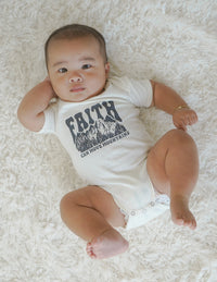 Faith Can Move Mountains Onesie Christian Baby Clothing