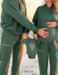 God Is Always With Me Green Onesie Christian Baby Clothing