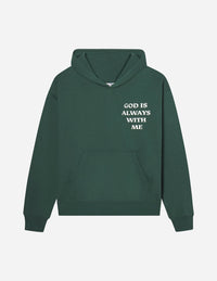 God Is Always With Me Green Unisex Hoodie Christian Sweatshirt