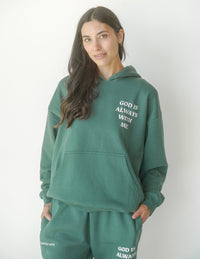 God Is Always With Me Green Unisex Hoodie Christian Sweatshirt