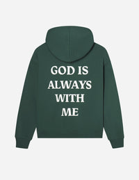 God Is Always With Me Green Unisex Hoodie Christian Sweatshirt