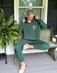 God Is Always With Me Green Unisex Hoodie Christian Sweatshirt