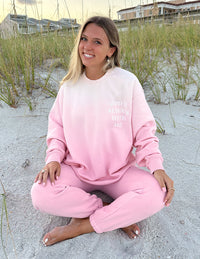 God Is Always With Me Pink Unisex Crewneck Christian Sweatshirt