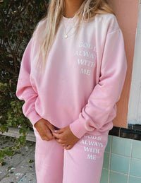 God Is Always With Me Pink Unisex Crewneck Christian Sweatshirt