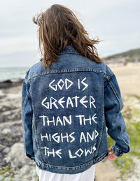 Elevated Faith Highs and Lows Denim Jacket Christian Jacket