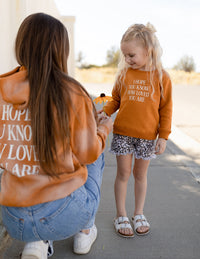 I Hope You Know Orange Kids Crewneck Christian Sweatshirt