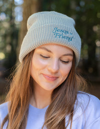 Jesus Equals Friend Blue Christian Beanie