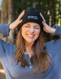 WWJD Black Christian Beanie