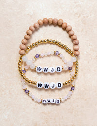Elevated Faith WWJD Gold Letter Bracelet Christian Letter Bracelet