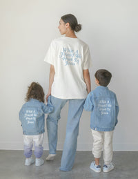 What a Friend in Jesus Kids Denim Jacket Christian Apparel