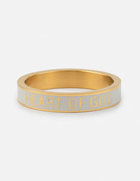 White Enamel Heart of God Ring Christian Jewelry