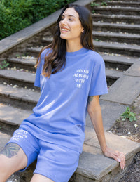 Elevated Faith God is Always With Me Blue Unisex Tee Christian T-Shirt