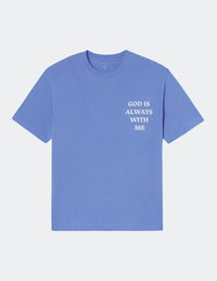 Elevated Faith God is Always With Me Blue Unisex Tee Christian T-Shirt