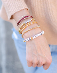Elevated Faith Gold Stacker Bracelet Christian Stone Bracelet