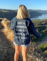 Elevated Faith Highs and Lows Denim Jacket Christian Jacket