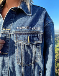 Elevated Faith Highs and Lows Denim Jacket Christian Jacket