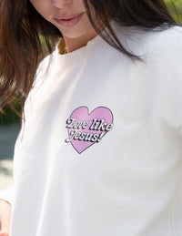 Elevated Faith Love Like Jesus Cropped Crewneck Christian Crewneck