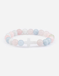 Elevated Faith Morganite Cross Christian Stone Bracelet