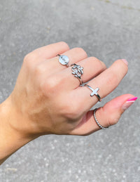 Elevated Faith Silver Highs and Lows Circle Ring Christian Ring