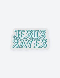 Elevated Faith Teal Jesus Saves Sticker Christian Sticker